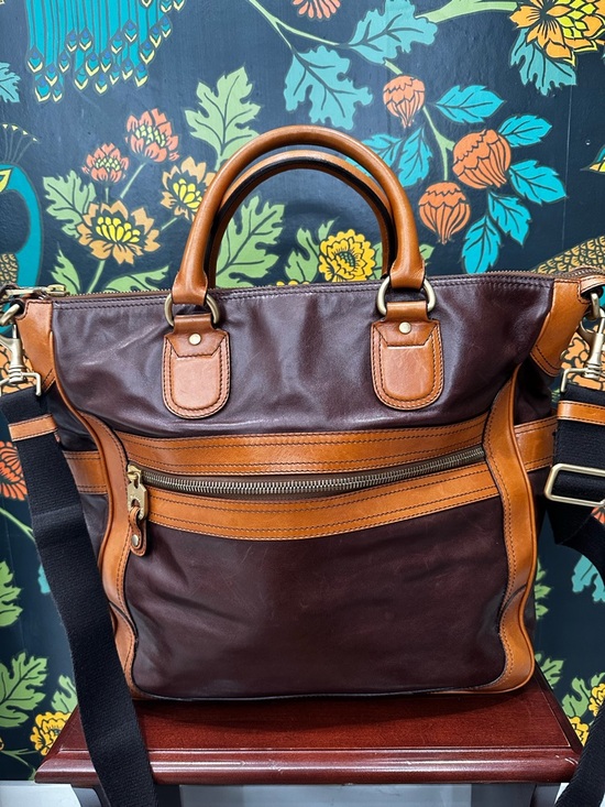 Vintage Bally Leather Weekender Satchel | Brown Cognac Travel Bag Crossbody - Picture 2 of 13